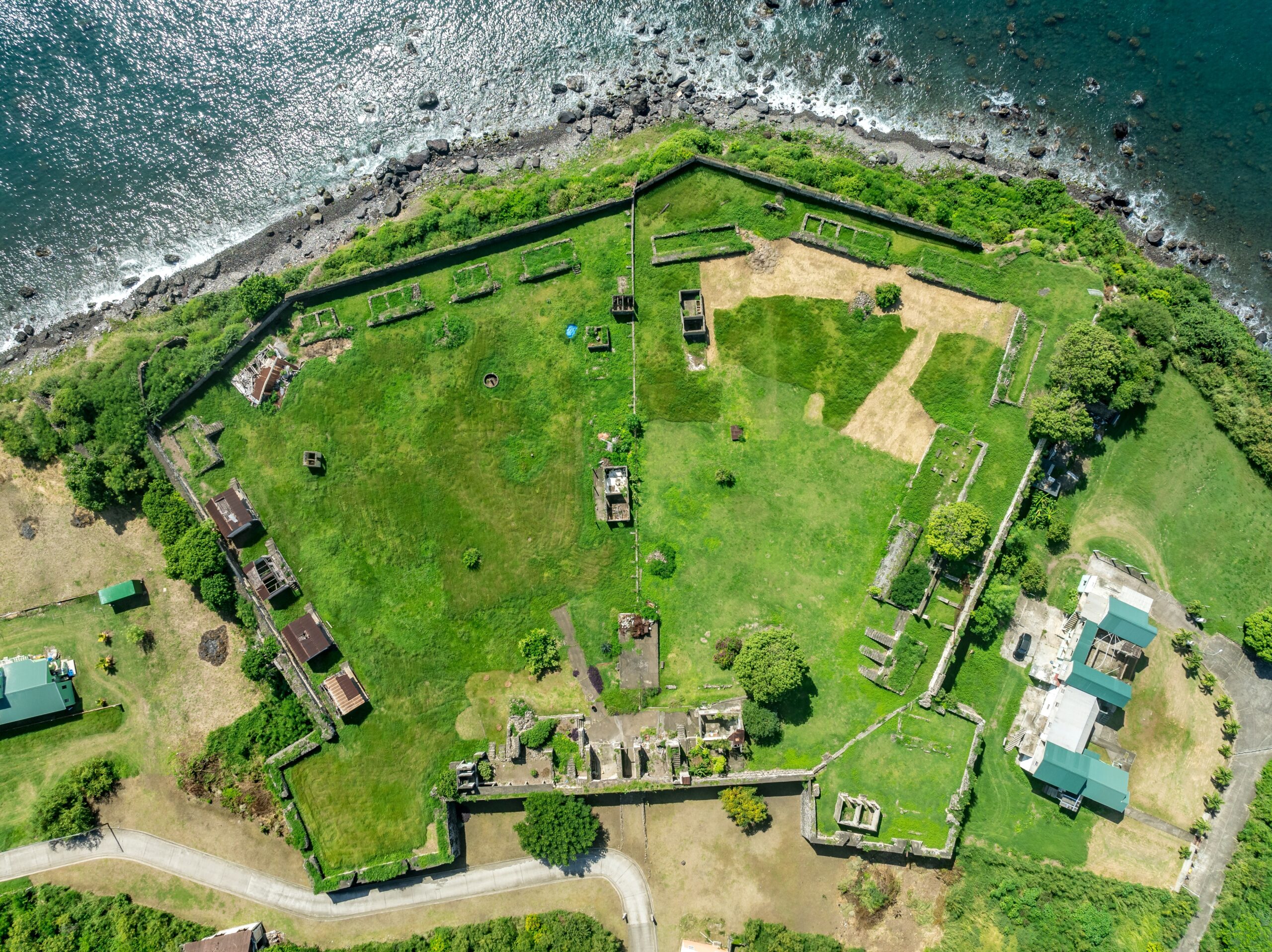 Aerial,View,Of,Charles,Fort,In,Sandy,Point,Town,St