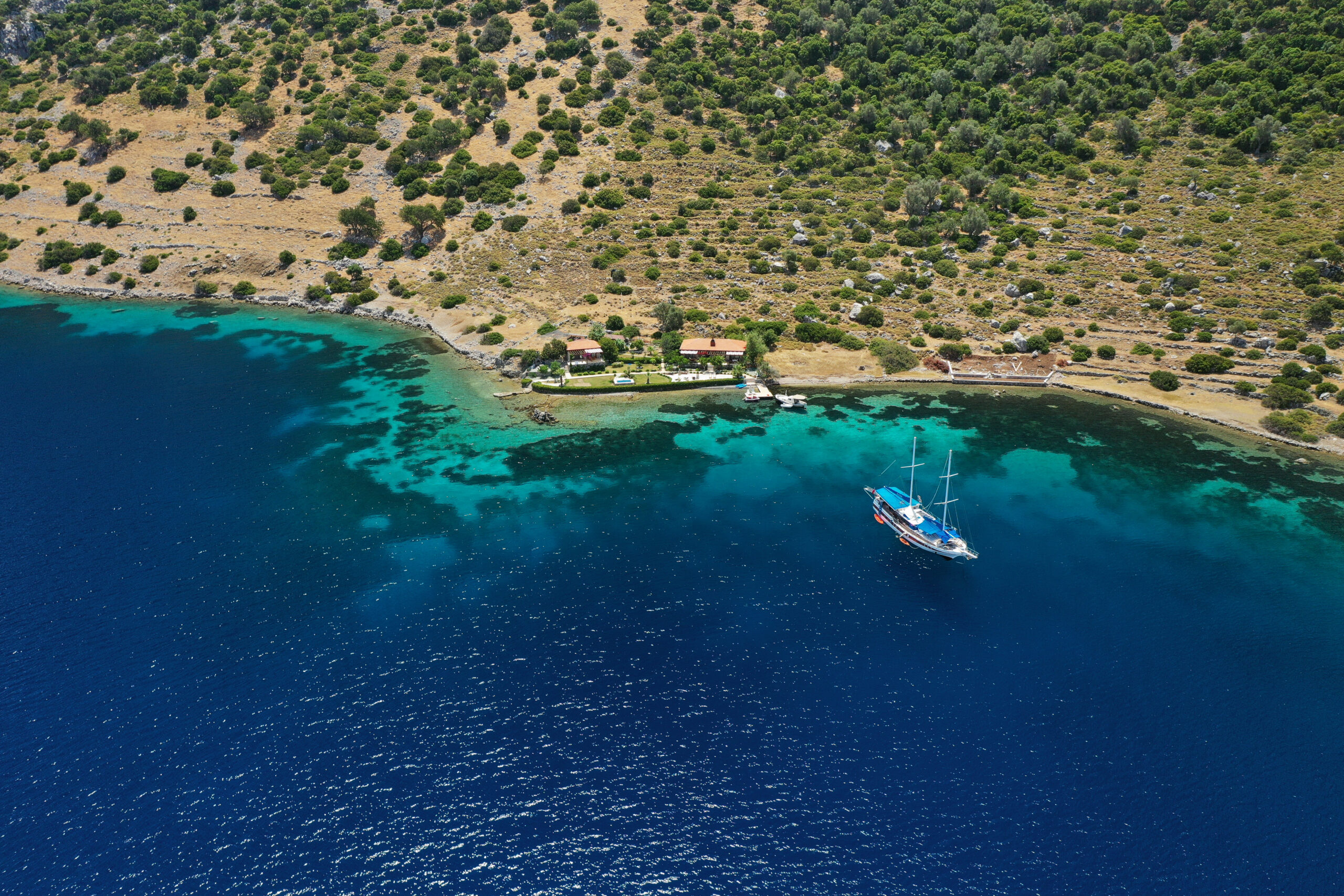 Aerial,View,Of,Summer,Time,At,Bozburun,,Mugla,,Turkey