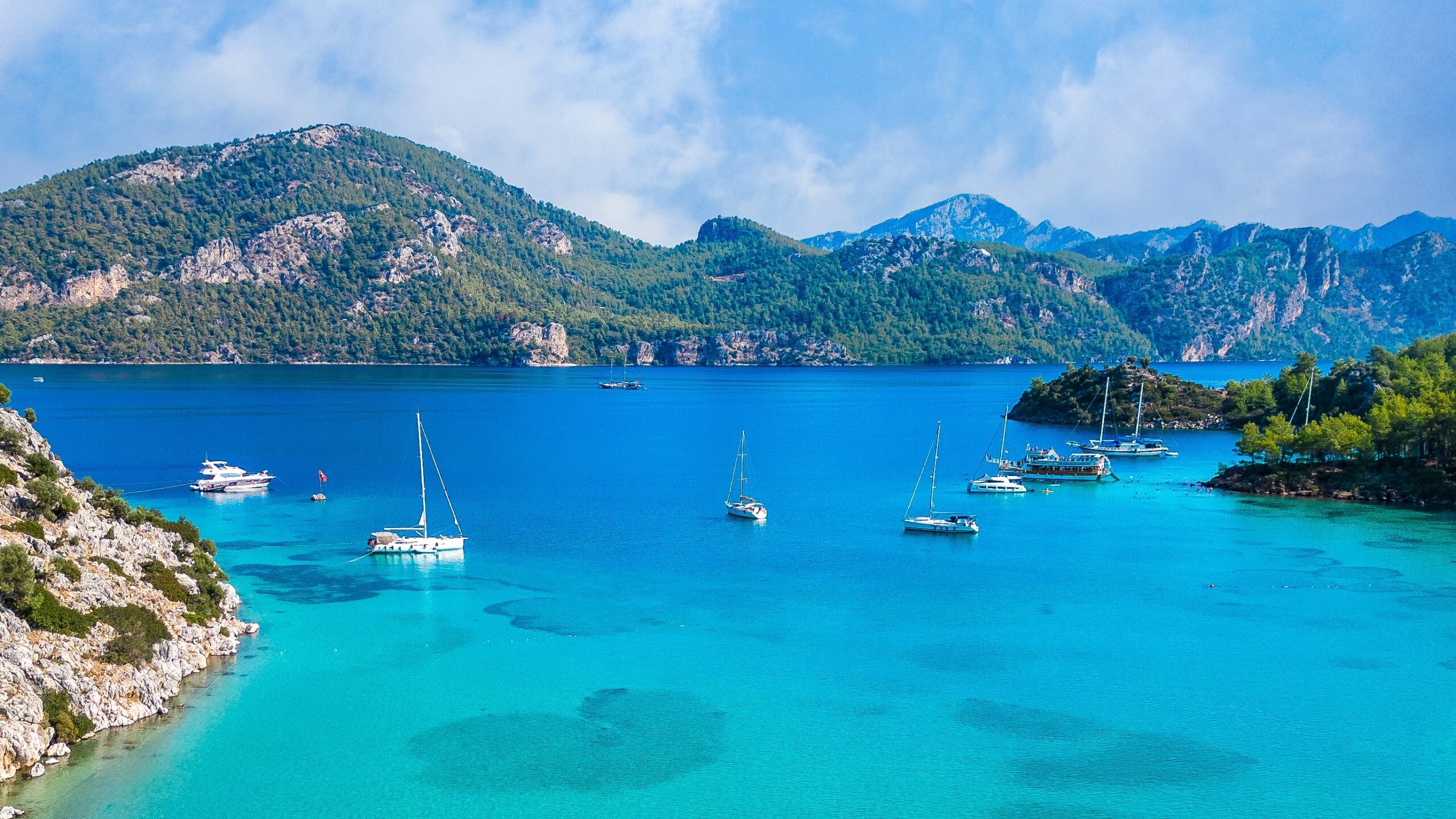 The,Cennet,Beach,Drone,View,In,Selimiye,Village,Of,Turkey