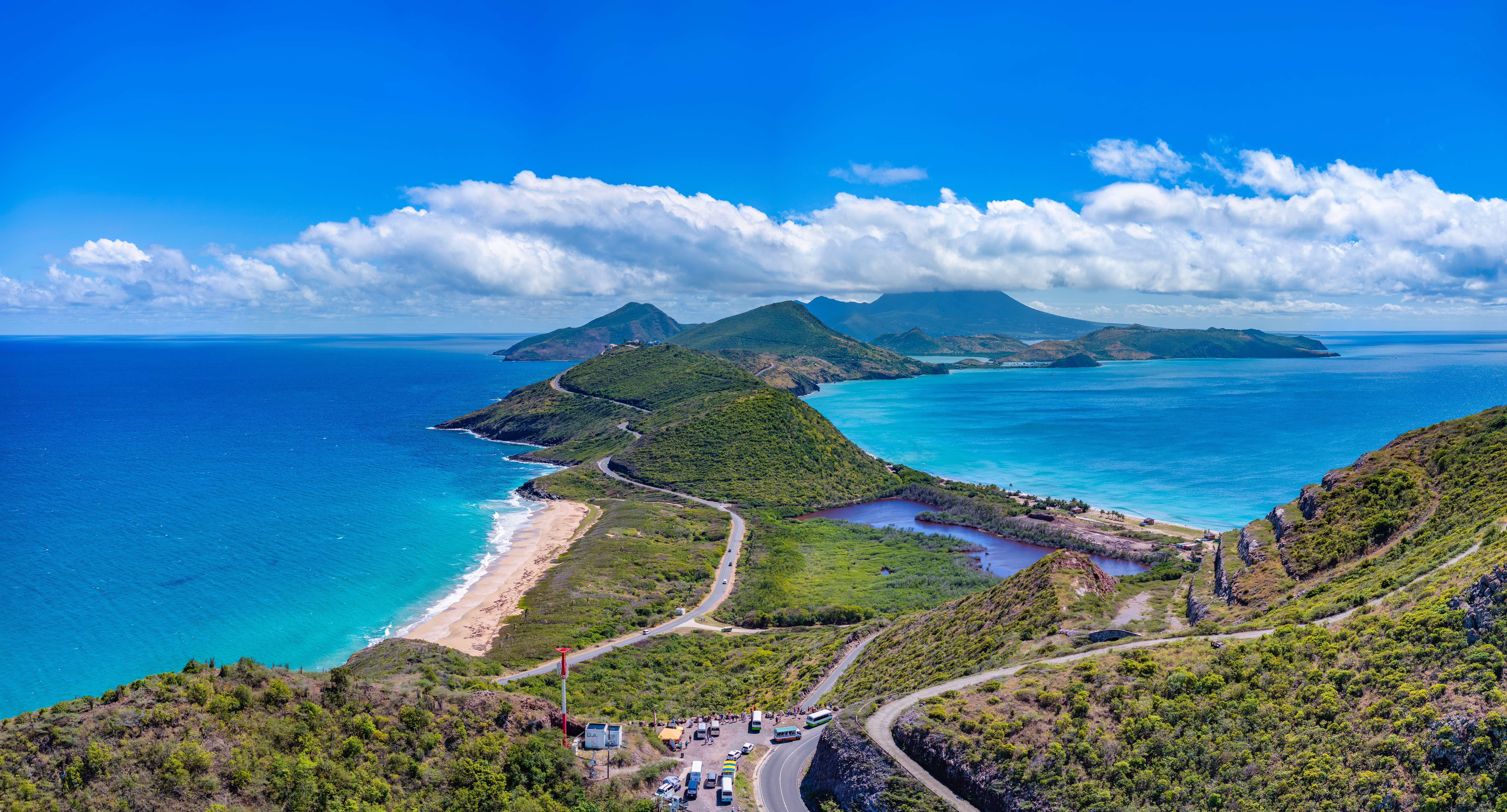 St,Kitts,Drone,Skyline,Aerial,Panorama