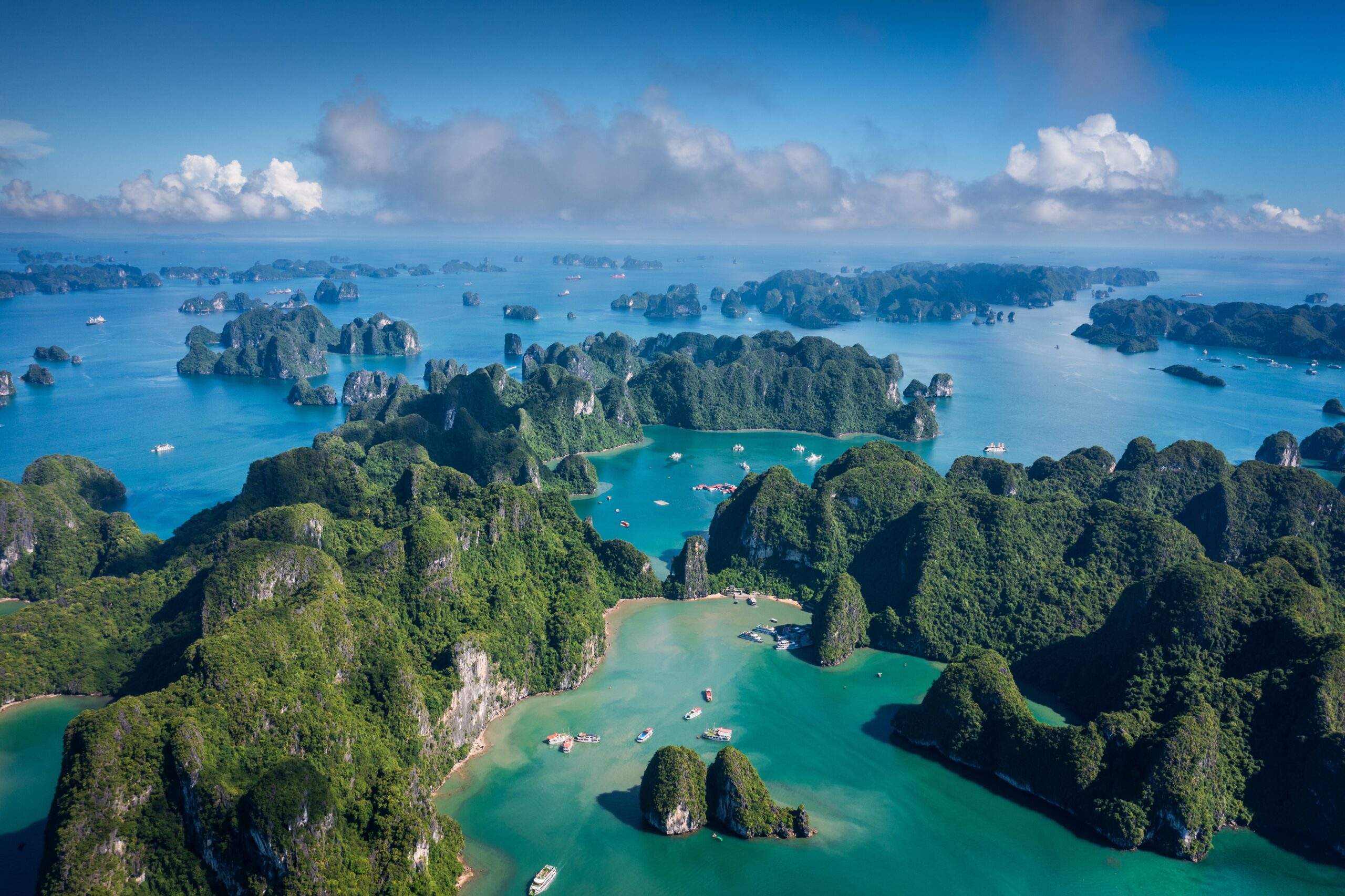 Aerial,View,Of,Ha,Long,Bay,In,Beautiful,Sunny,Day,